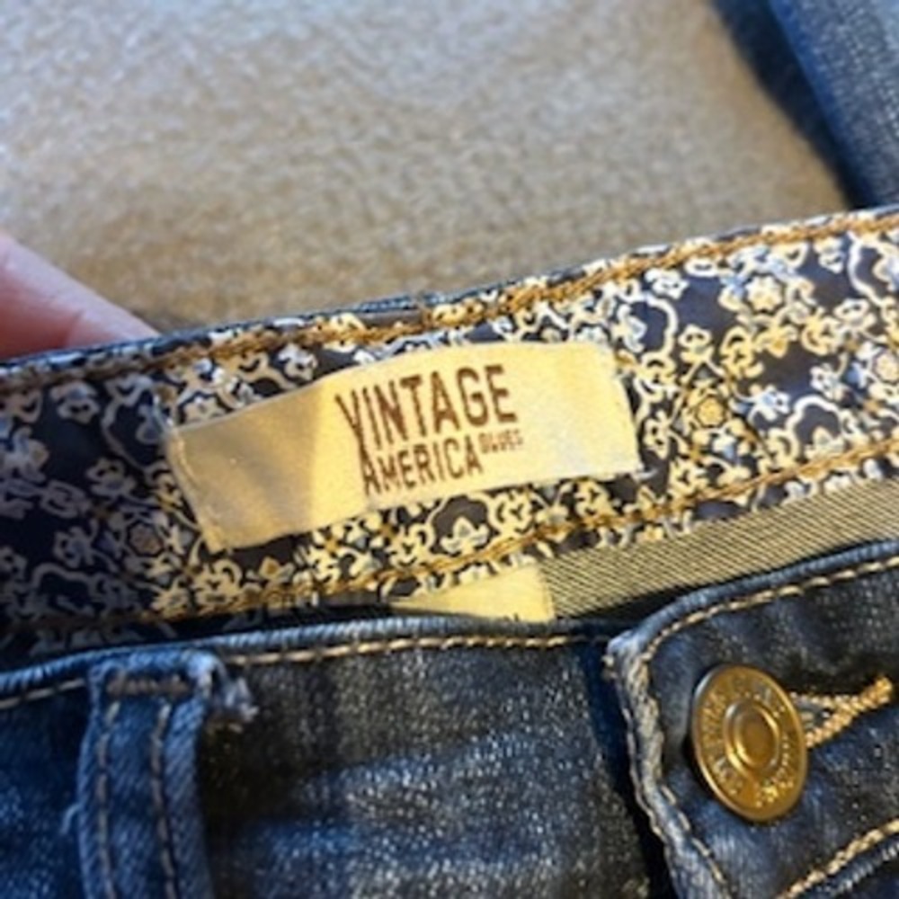 Vintage America Blues Bestie Jeans Skinny Floral Embroidered Denim Size 8/29 R - Picture 10 of 15